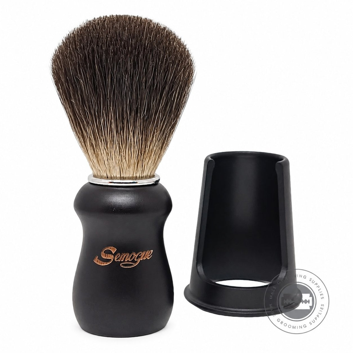 Semogue Pharos-C3 Pure Black Badger Shaving Brush – Black – Male Grooming Supplies