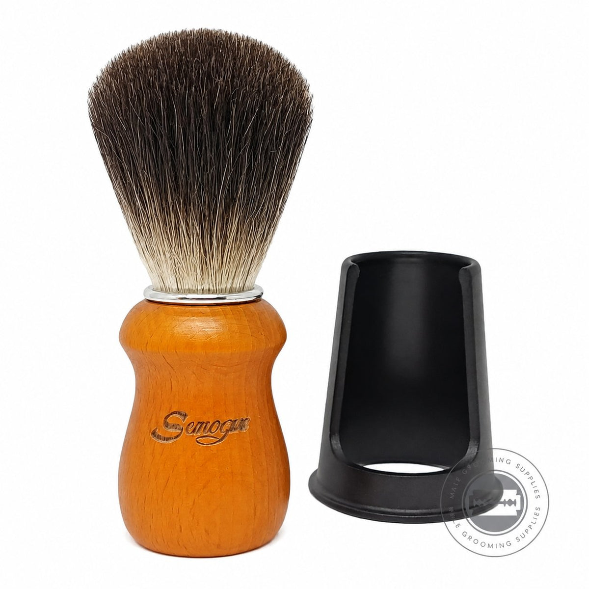 Semogue Pharos-C3 Pure Black Badger Shaving Brush – Yellow – Male Grooming Supplies