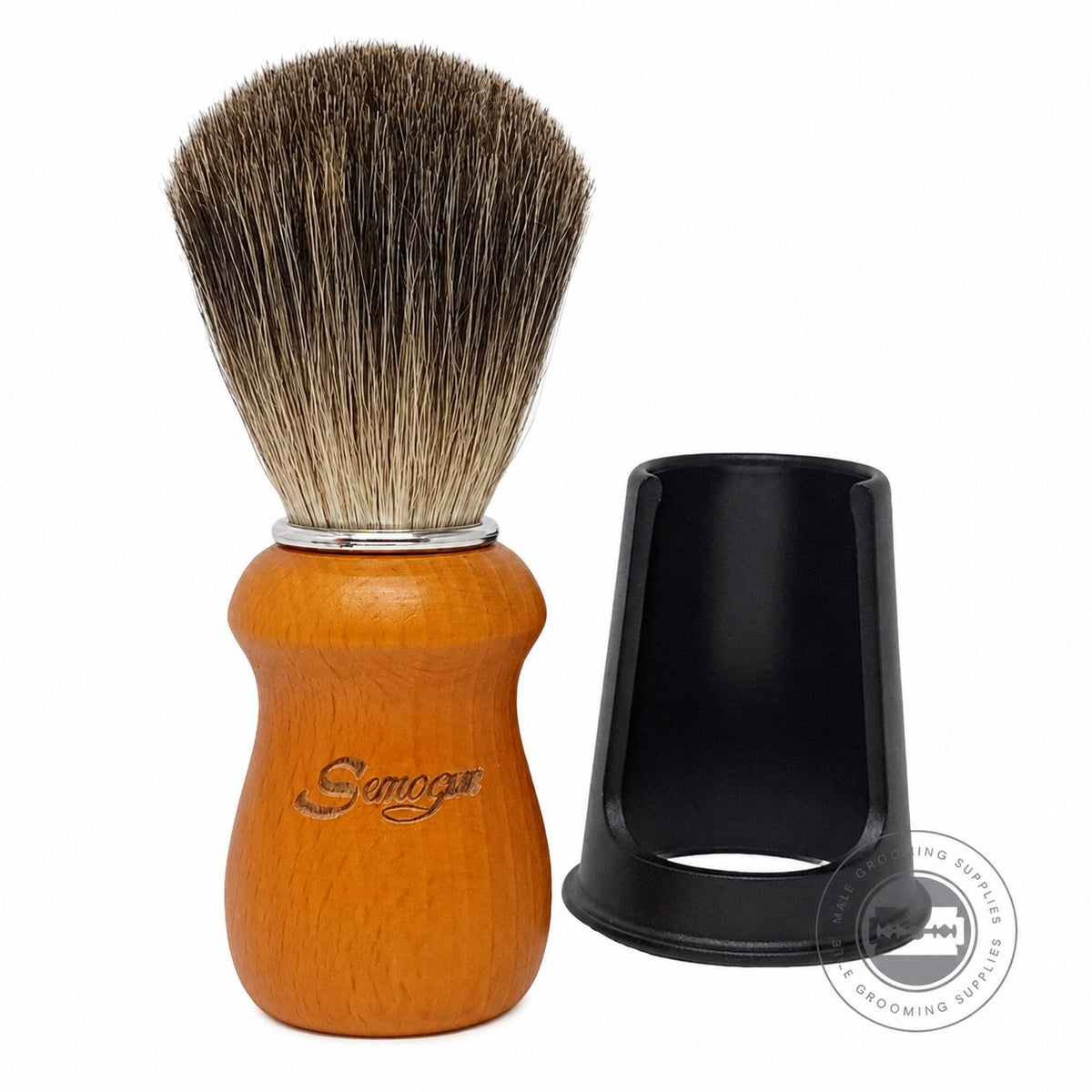 Semogue Pharos-C3 Pure Grey Badger Shaving Brush – Yellow – Male Grooming Supplies