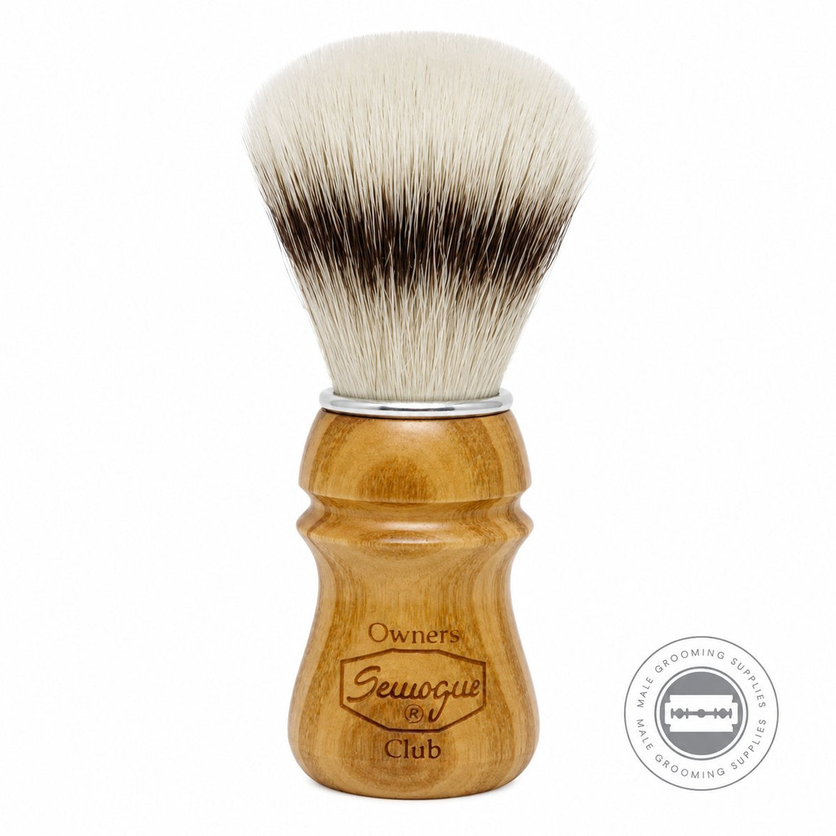 Semogue SOC-C5 Sylver Synthetic Shaving Brush - Cherry Wood – Male Grooming Supplies