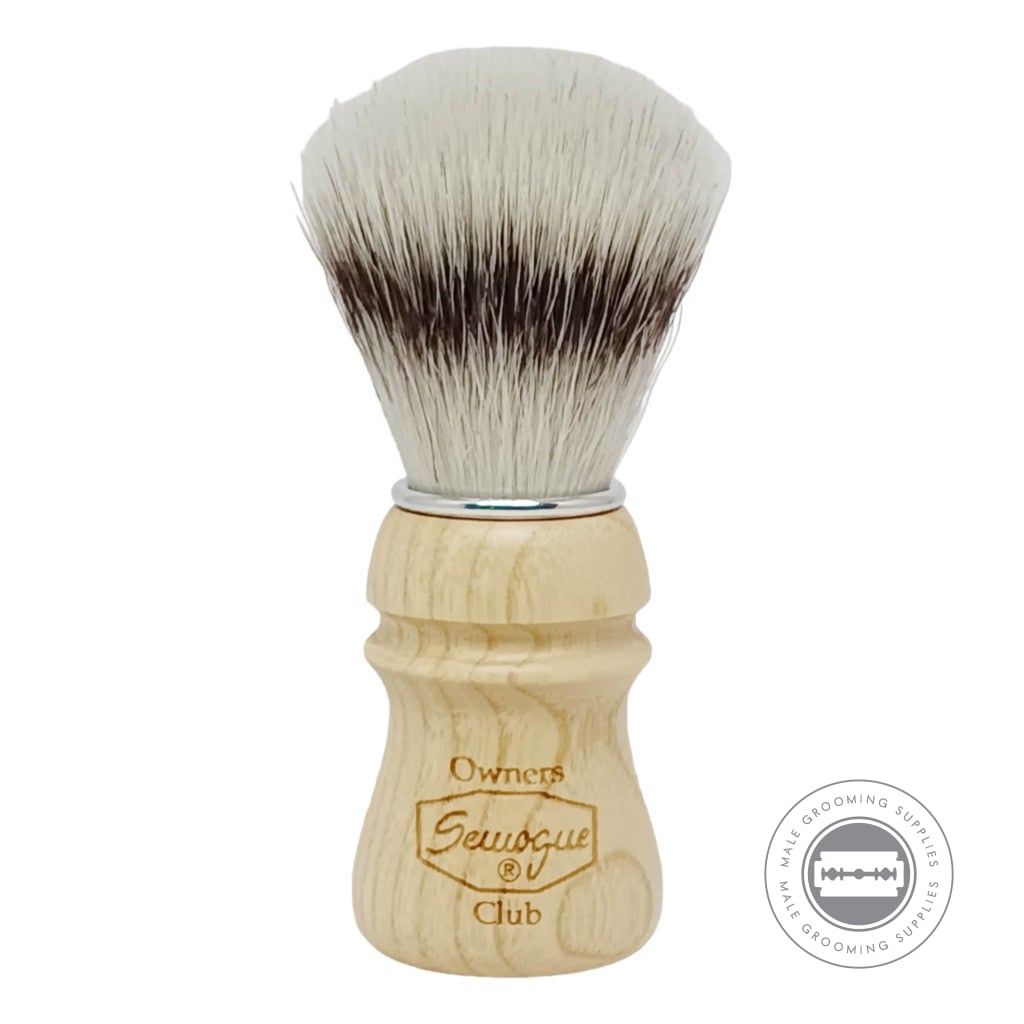Semogue SOC-C5 Sylver Synthetic Shaving Brush, Ash Wood Handle, 24mm Knot.