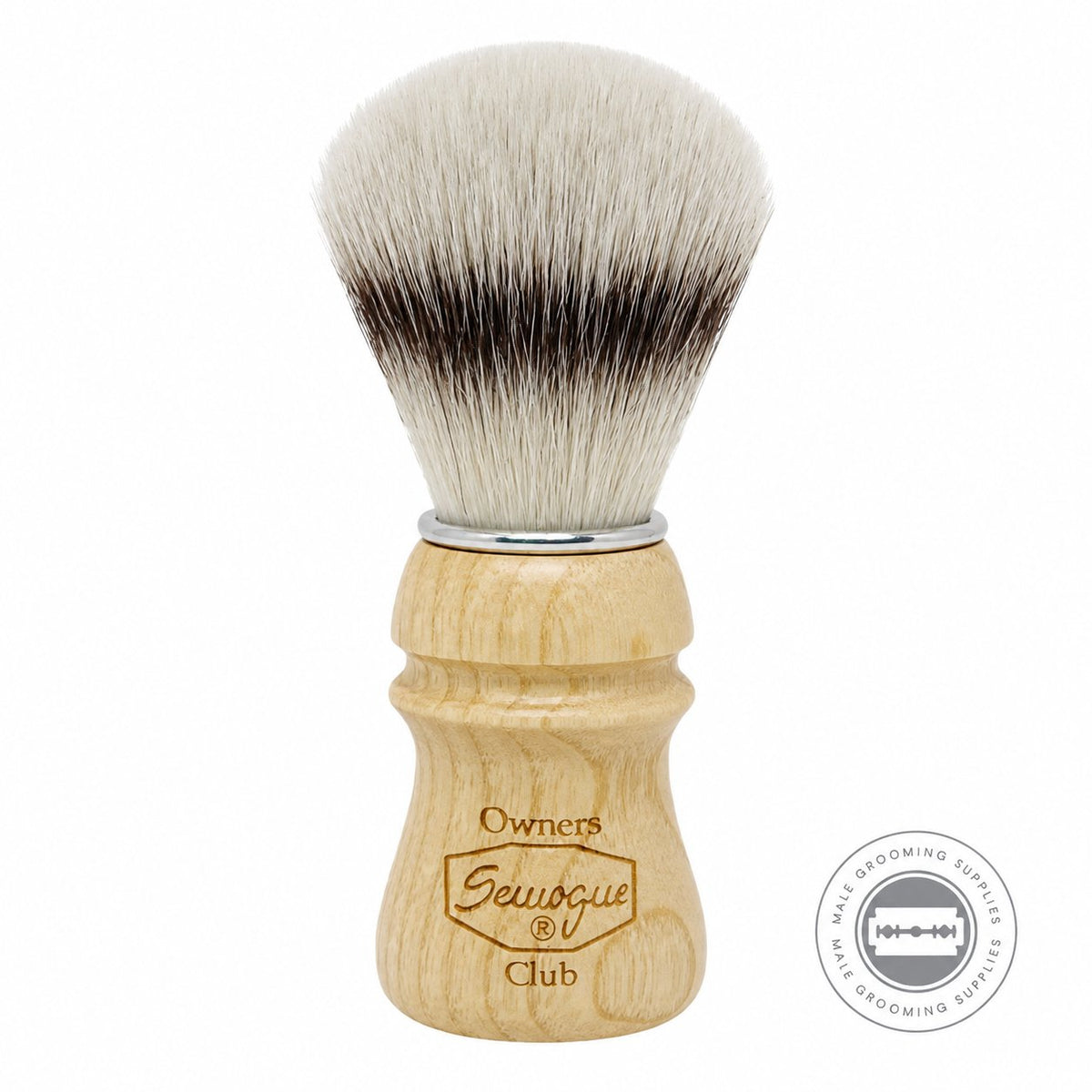 Semogue SOC-C5 Sylver Synthetic Shaving Brush - Ash Wood – Male Grooming Supplies