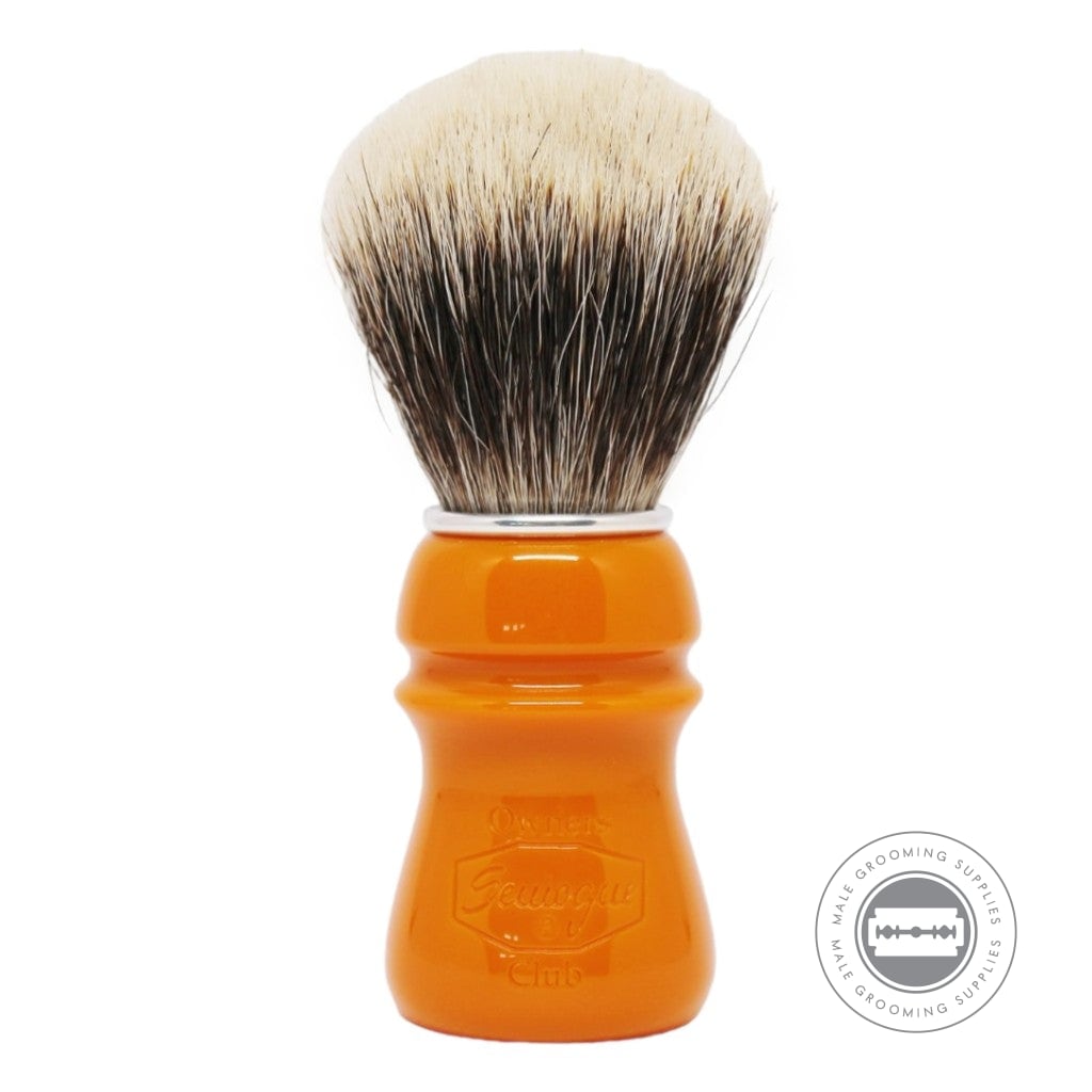 Semogue SOC-C5 Finest Badger Shaving Brush – Butterscotch Resin Handle, 24mm Fan Knot