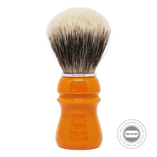Semogue SOC-C5 Finest Badger Shaving Brush – Butterscotch Resin Handle, 24mm Fan Knot