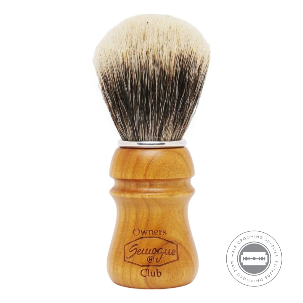 Semogue SOC-C5 Finest Badger Shaving Brush – Cherry Wood Handle, 24mm Fan Knot