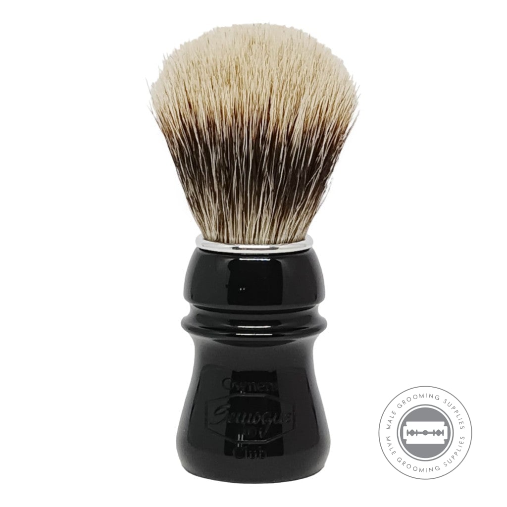 Semogue SOC-C5 Finest Badger Shaving Brush – Jet Black Handle, 24mm Fan Knot