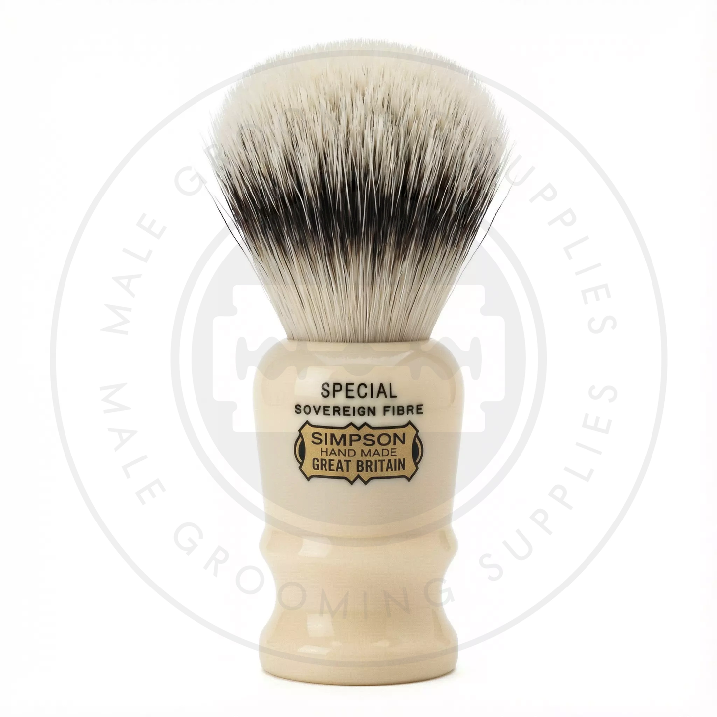 Simpsons Special faux ivory shaving brush with Sovereign Synthetic fibre