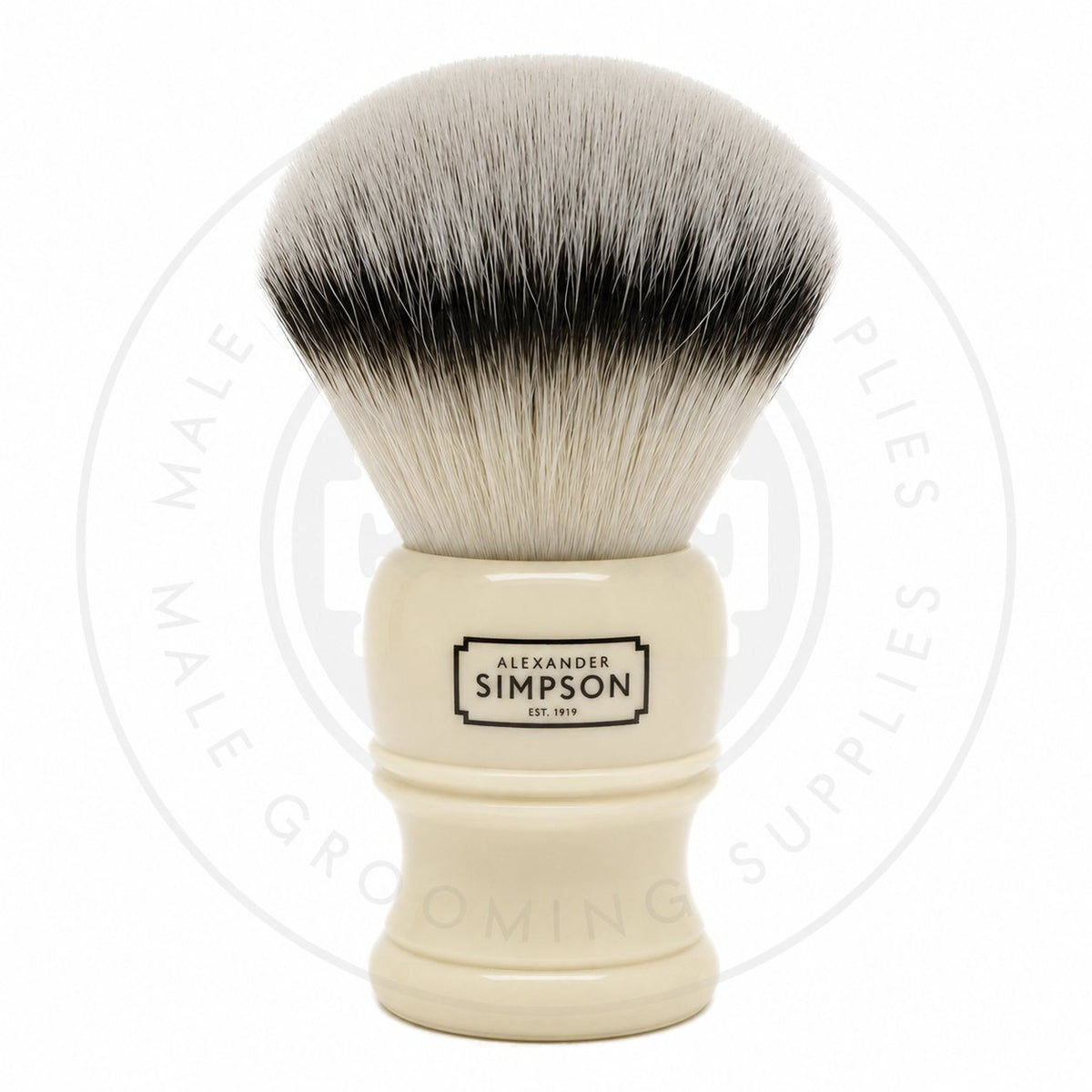 Simpson Trafalgar synthetic fibre shaving brush, faux ivory handle – Male Grooming Supplies