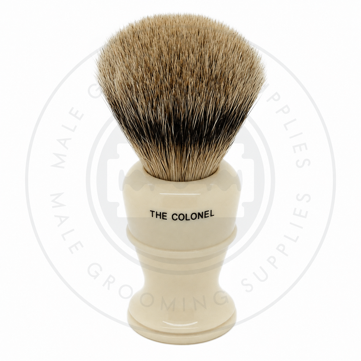 Simpson Colonel X2L faux ivory Best Badger brush, back – Male Grooming Supplies