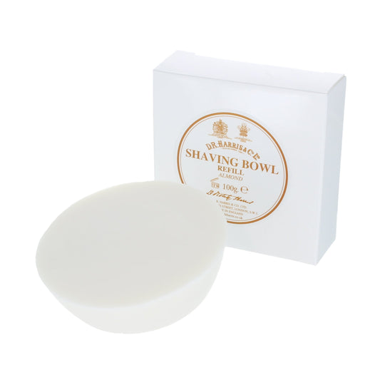 D.R. Harris Almond Shaving Soap Refill 100g – Triple-Milled Soap With Classic Almond Scent.