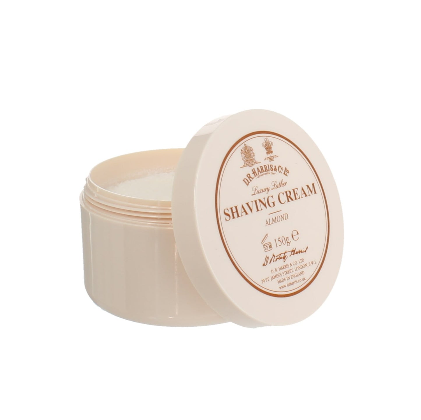 D.R. Harris Almond Shaving Cream Bowl 150g – Rich, Moisturising Lather With Classic Almond Scent.