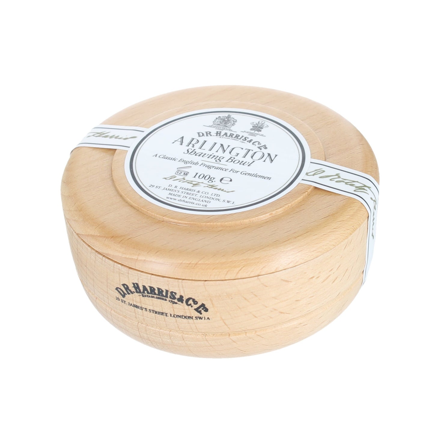 D.R. Harris Arlington Shaving Beech Bowl – Hand-Turned Bowl With Triple-Milled Soap.