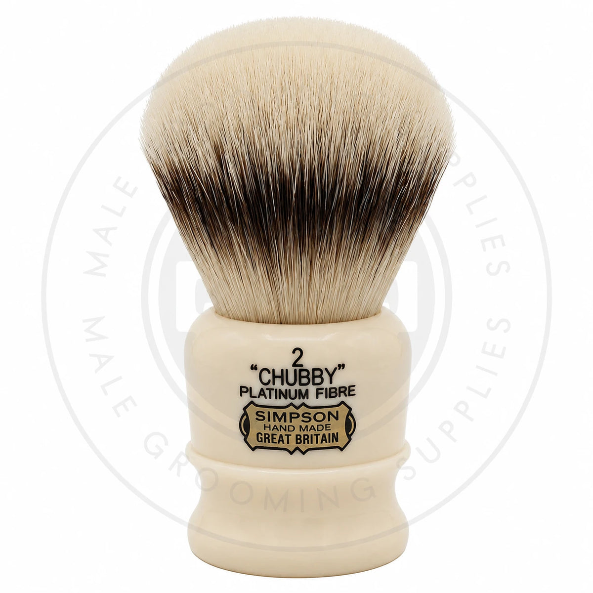 Simpson Chubby 2 Platinum synthetic shaving brush, faux ivory handle – Male Grooming Supplies