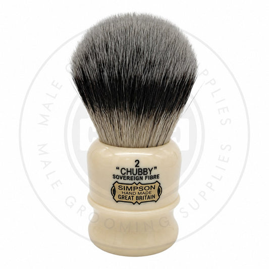 Simpson Chubby 2 faux ivory Sovereign synthetic brush – Male Grooming Supplies