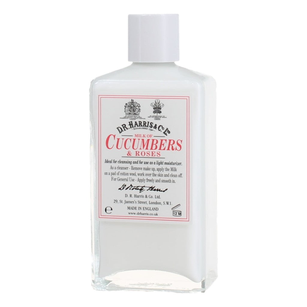 D.R. Harris Milk Of Cucumber & Roses Lotion For Normal To Oily Skin - 100ml Glass Bottle