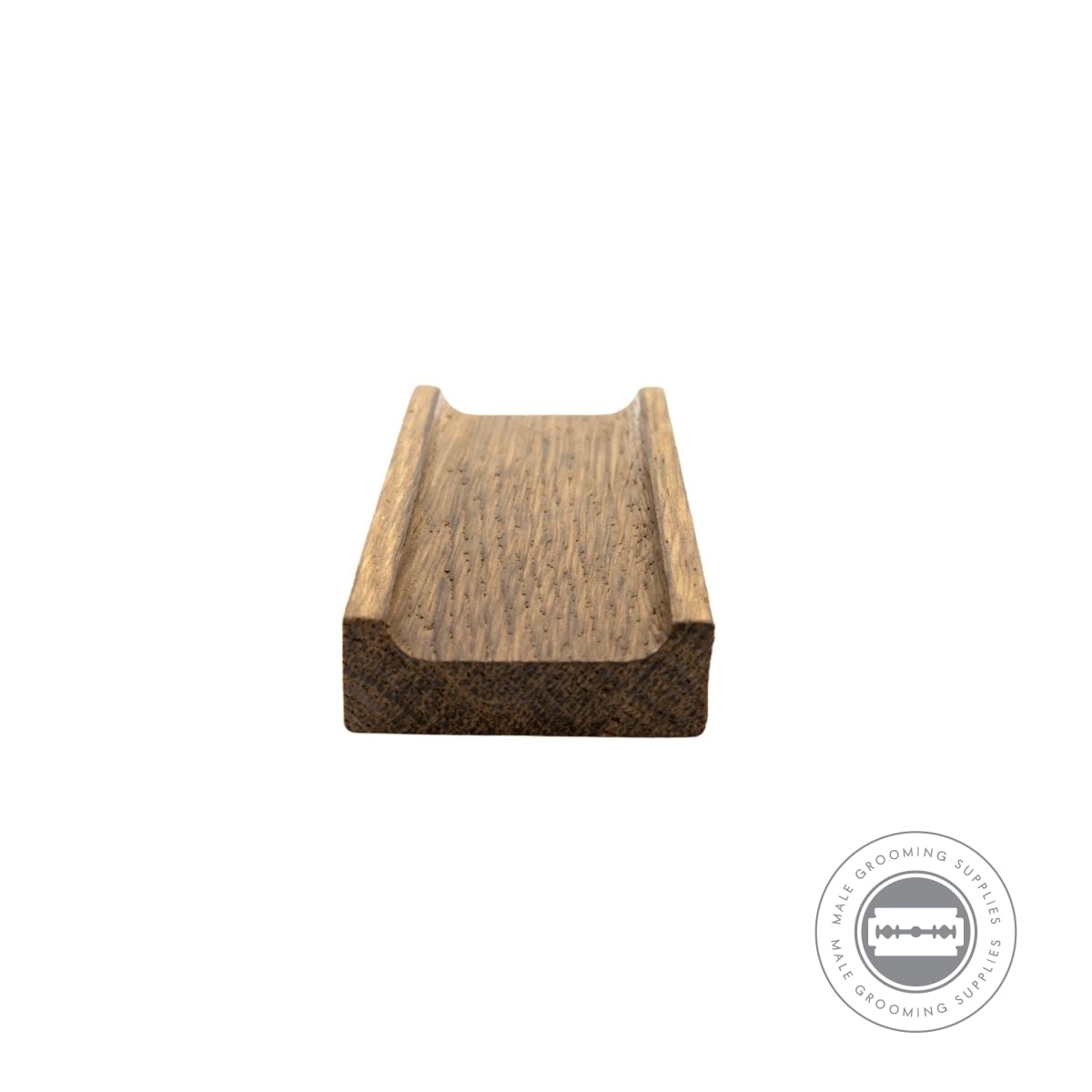 Handcrafted wooden tray from the Dovo Shave Ritual Set in Pitch Dark, showcasing precision craftsmanship.