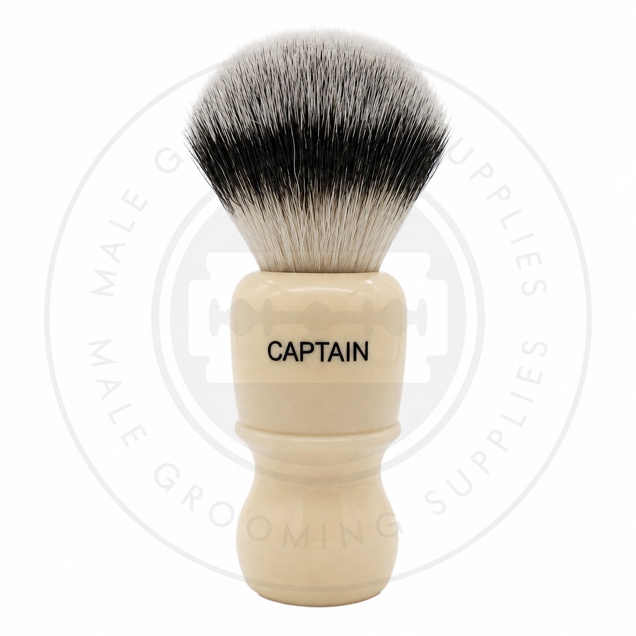 Simpson Captain 2 faux ivory Sovereign synthetic brush, back – Male Grooming Supplies