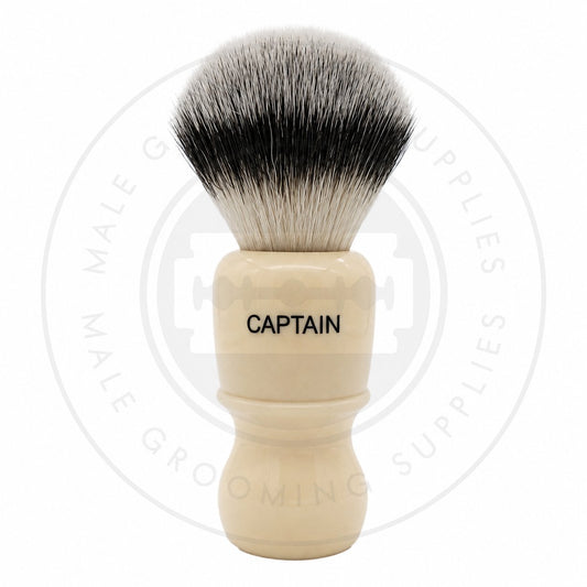 Simpson Captain 2 faux ivory Sovereign synthetic brush, back – Male Grooming Supplies