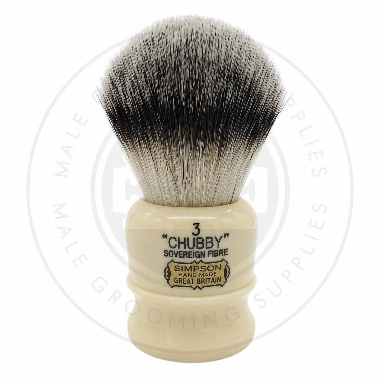Simpson Chubby 3 faux ivory Sovereign synthetic brush – Male Grooming Supplies