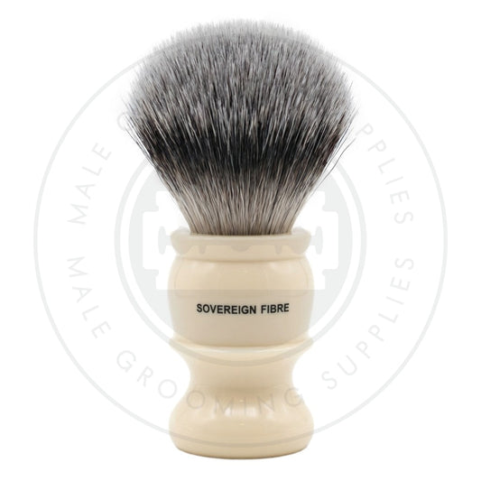 Simpsons M6 Series faux ivory shaving brush with Sovereign Synthetic fibre - Back