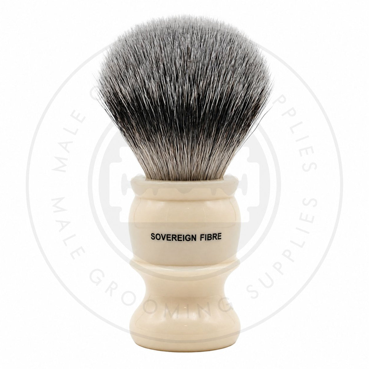 Simpson M6 Series faux ivory Sovereign synthetic brush, back – Male Grooming Supplies