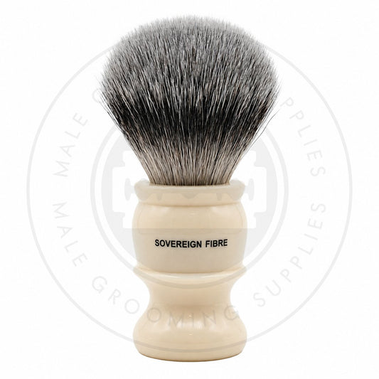 Simpson M6 Series faux ivory Sovereign synthetic brush, back – Male Grooming Supplies