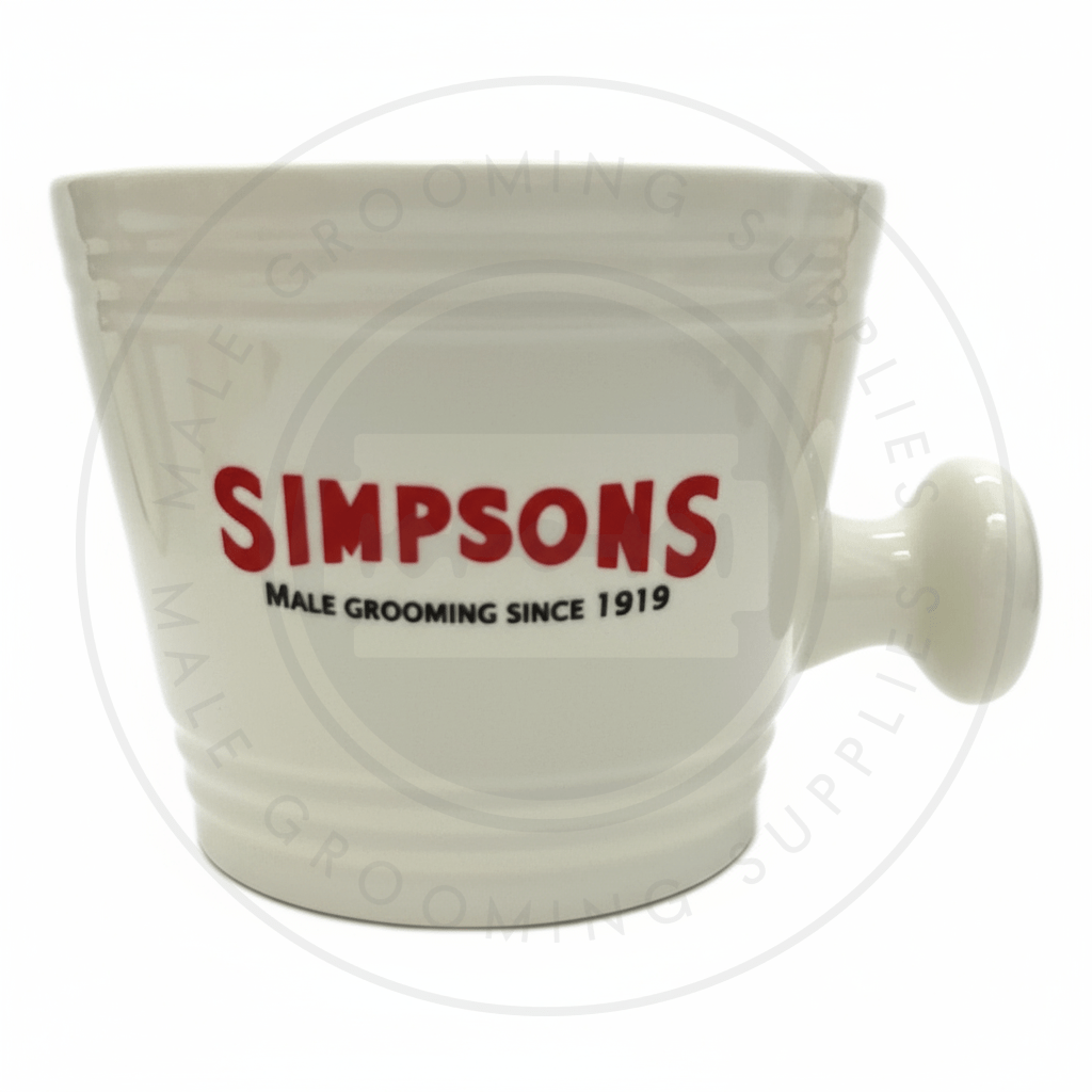 Simpsons large ceramic shaving cup in classic pottery design