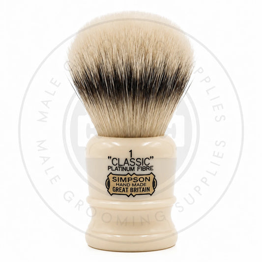 Simpson Classic 1 faux ivory synthetic travel shaving brush – Male Grooming Supplies