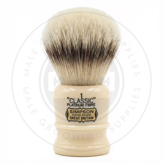 Simpsons Classic 1 faux ivory synthetic travel shaving brush