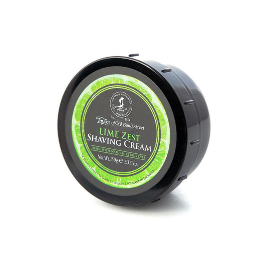 Taylor of Old Bond Street Lime Zest Shaving Cream – 150g Bowl, Fresh Citrus Shaving Cream For Men.