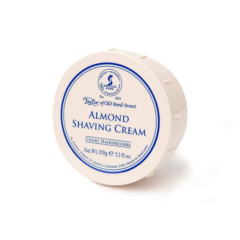 Taylor of Old Bond Street Almond Shaving Cream Bowl – 150g, Sweet Almond Scent, Rich Lather, Made In The UK.