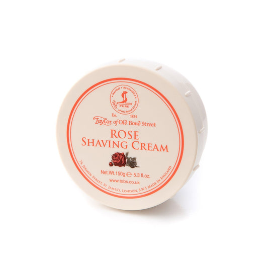 Taylor of Old Bond Street Rose Shaving Cream – 150g Bowl, Floral Scent With Geranium Oil, Rich Lather.