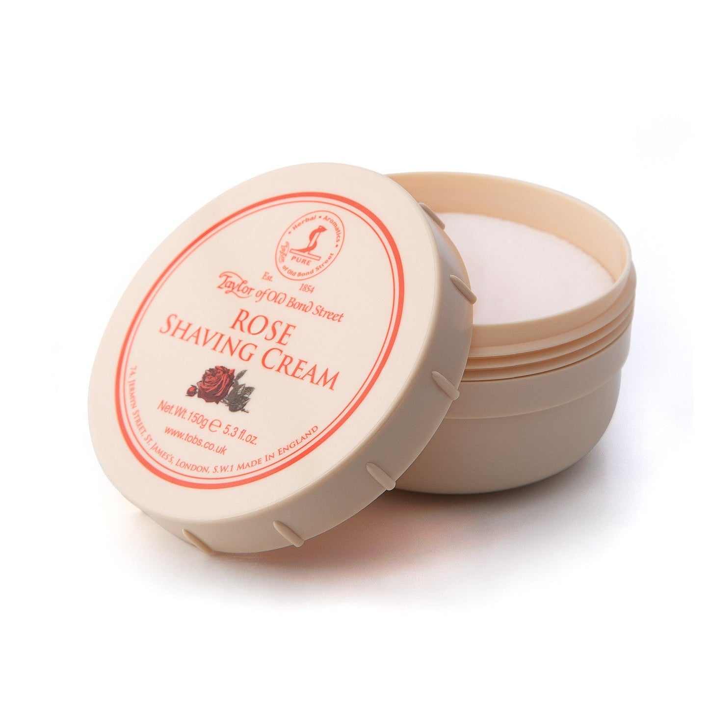 Taylor of Old Bond Street Rose Shaving Cream – 150g Bowl, Floral Scent With Geranium Oil, Rich Lather.