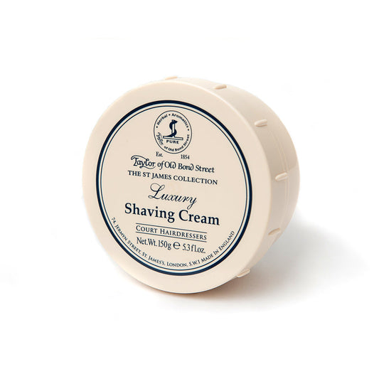 Taylor of Old Bond Street St James Shaving Cream – 150g Bowl, Fresh Masculine Scent, Rich Lather, Made In The UK.