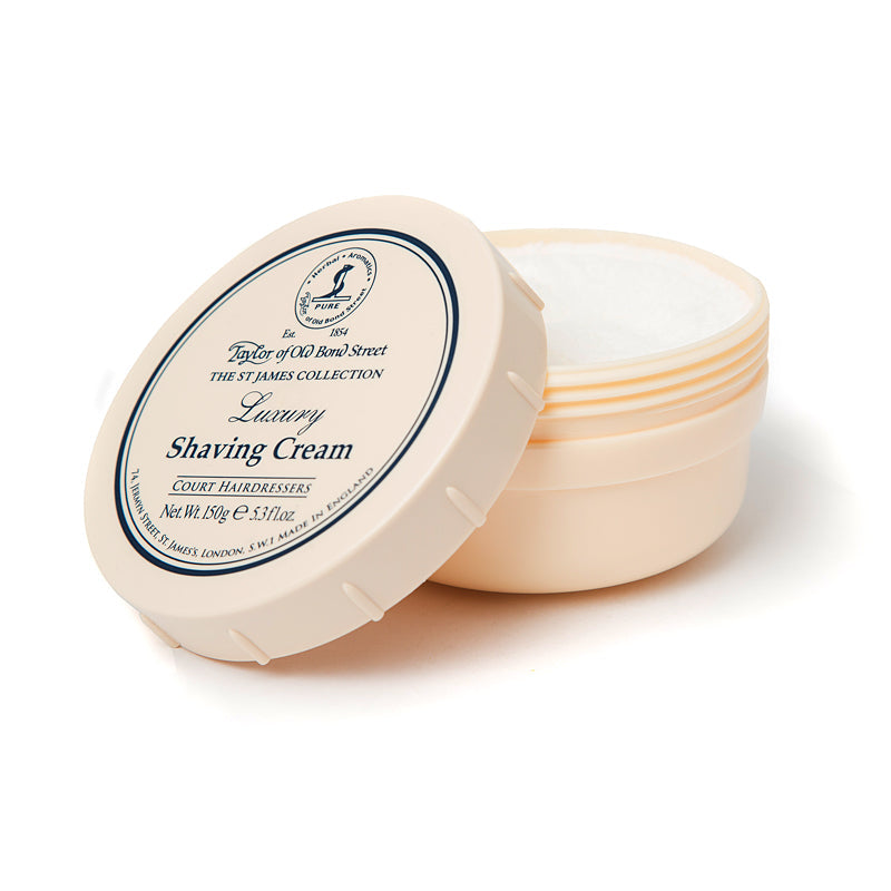 Taylor of Old Bond Street St James Shaving Cream – 150g Bowl, Fresh Masculine Scent, Rich Lather, Made In The UK.