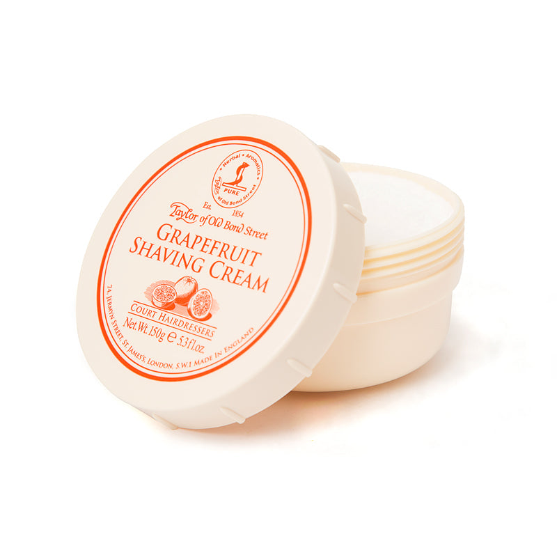 Taylor of Old Bond Street Grapefruit Shaving Cream Bowl – 150g, Fresh Citrus Scent, Rich Moisturising Lather.