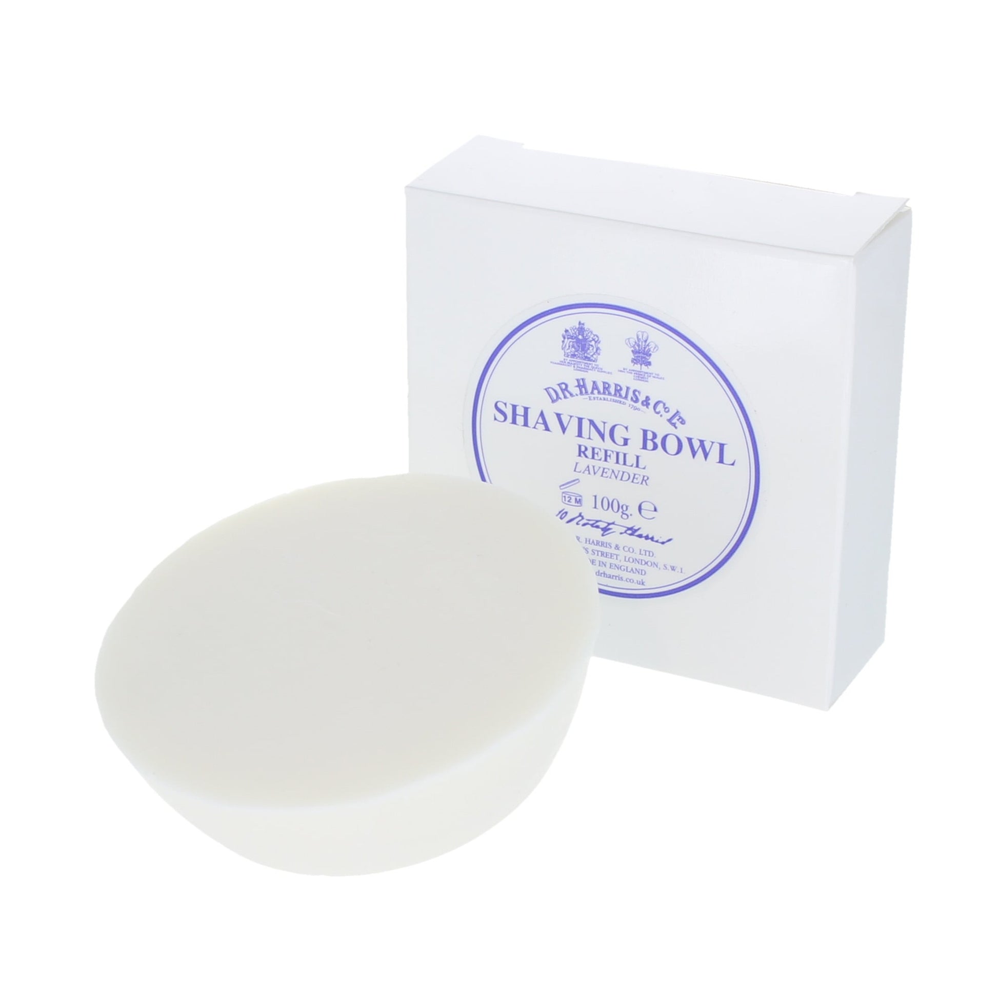 D.R. Harris Lavender Shaving Soap Refill 100g With Rich Triple-Milled Lather