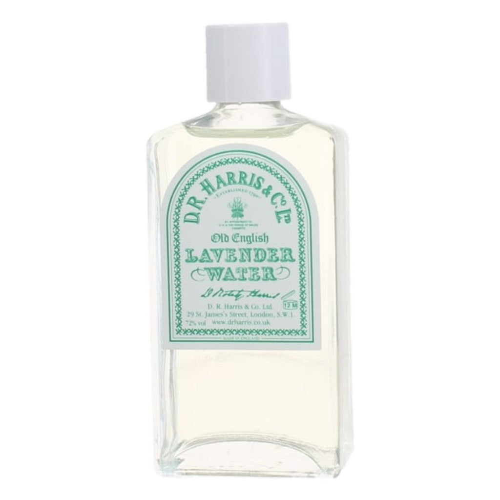 Bottle of D.R. Harris Lavender Water 100ml on a white background