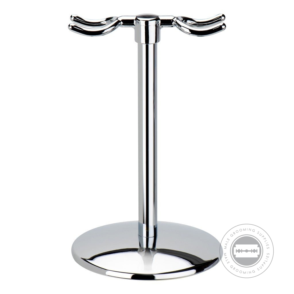 Merkur Polished Chrome Shaving Stand 4781001, elegantly crafted for displaying and organising Merkur FUTUR shaving accessories.
