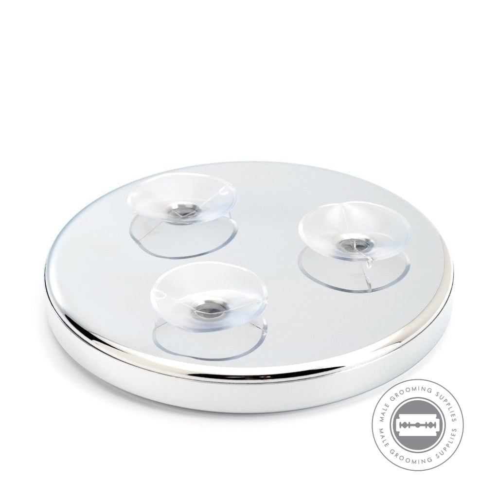 Back of the Muhle Shaving Mirror with visible suction pads.