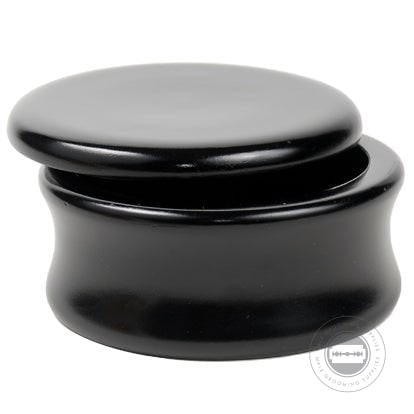 Handcrafted Parker Black Mango Wood Shaving Soap Bowl with removable lid and eco-friendly design.