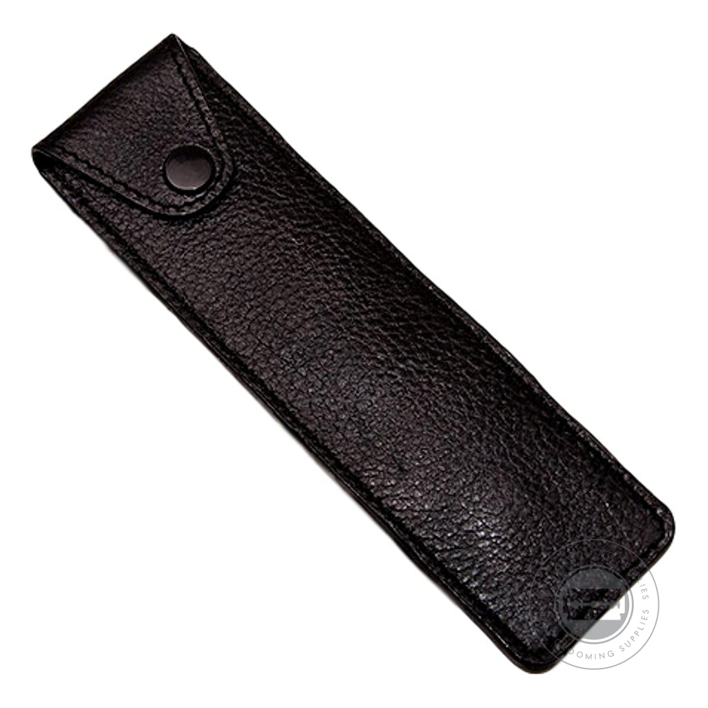 Genuine leather Parker Razor Sheath LPST with felt lining and snap lid for shavette and straight razors.