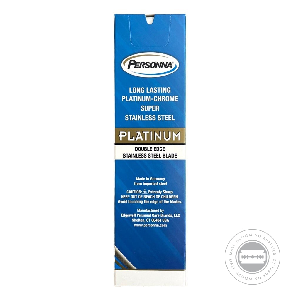 Personna Platinum - Chrome Super Stainless Double Edge Blades Pack of 200 | Male Grooming Supplies