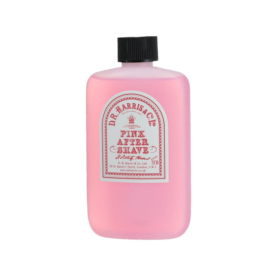 D.R. Harris Pink Aftershave 100ml plastic bottle with subtle rose water fragrance