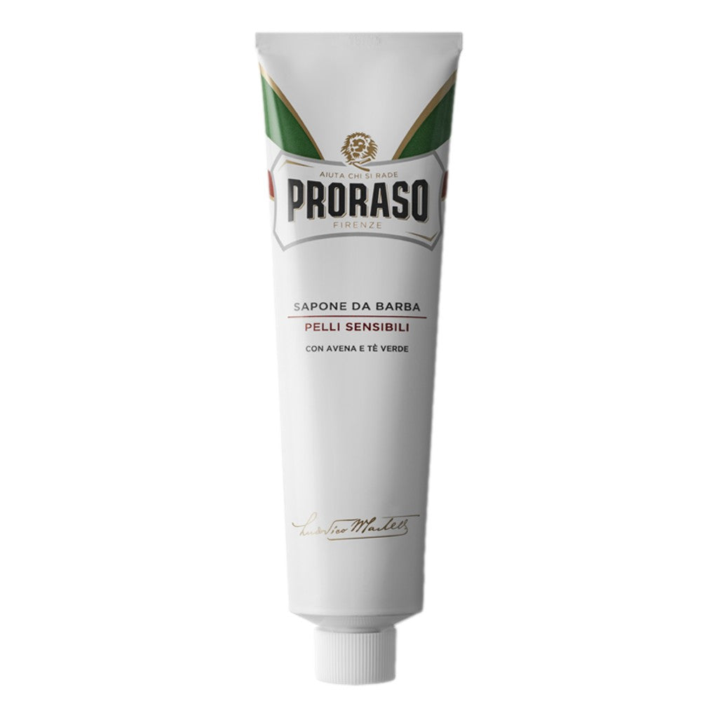 Proraso White Sensitive Shaving Cream Tube 150ml with green tea and oat extract for sensitive skin