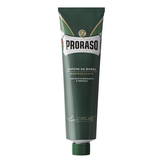Proraso Green Shaving Cream Tube 150ml with eucalyptus oil and menthol for wet shaving