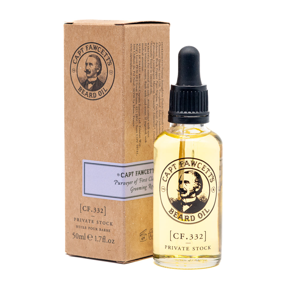 Captain Fawcett Private Stock Beard Oil 50ml With Glass Bottle And Dropper