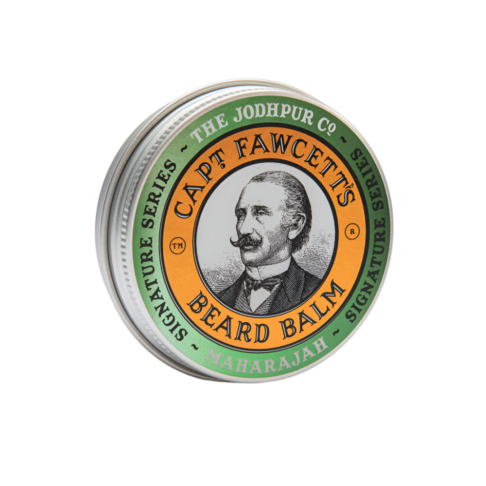 Capitain Fawcett's Beard Balm container on a white background