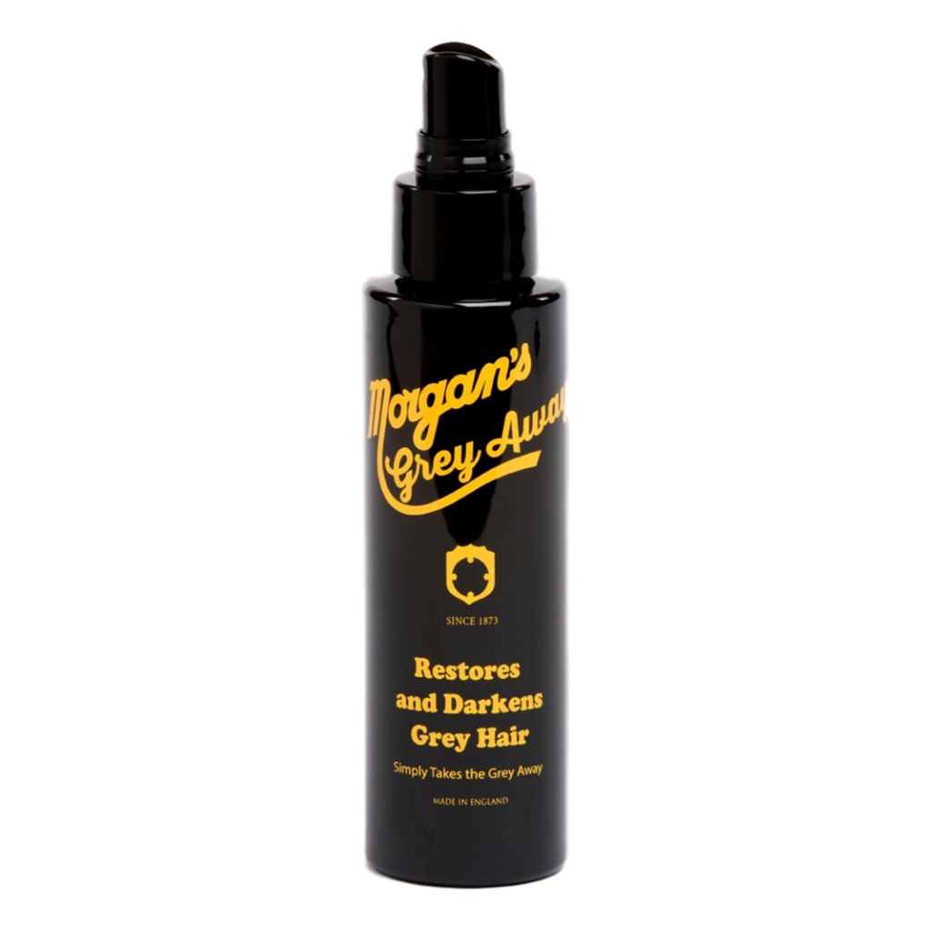 Morgan’s Grey Away Liquid Colour Restorer 120ml spray bottle for gradual grey hair darkening