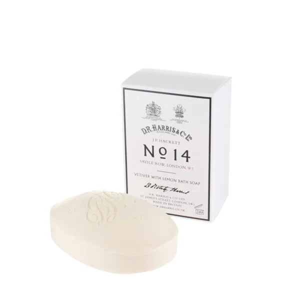 D.R. Harris No. 14 Vetiver & Lemon Bath Soap – Triple-Milled 150g Bar With Fresh Vetiver And Lemon.